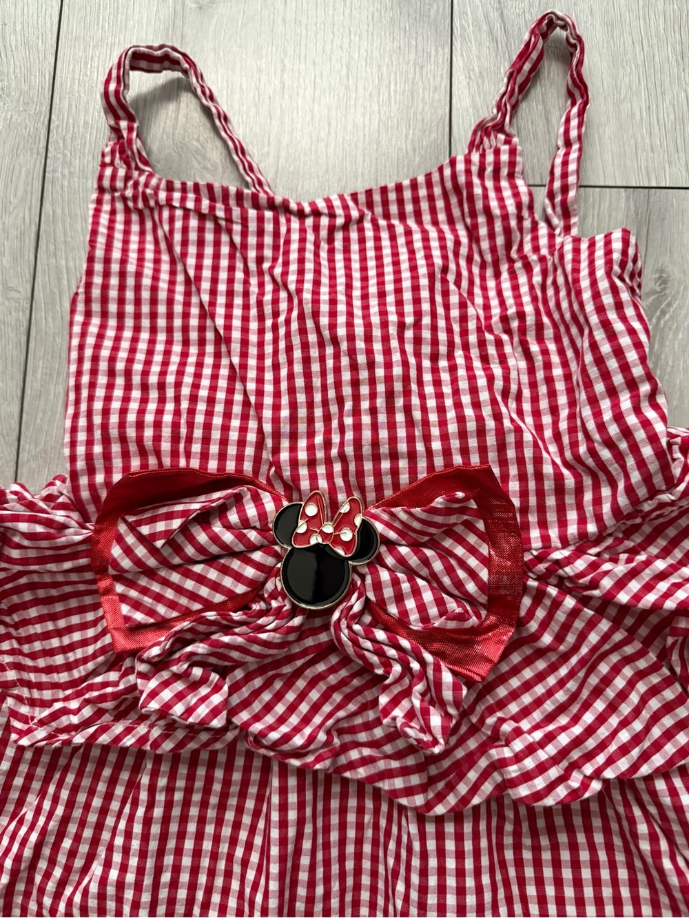 Red Gingham Ruffle Minnie Dress - Picture 2 of 4